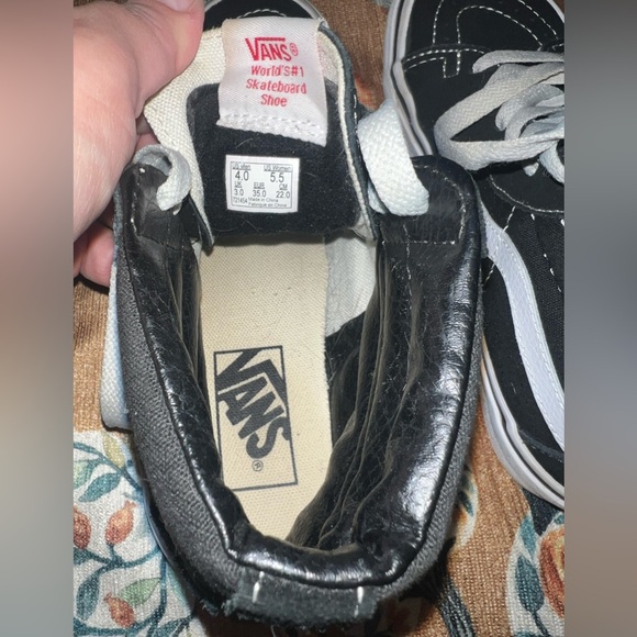 Black and white Vans, size 5.5.. my daughter only wore them a few times.. - Picture 6 of 7